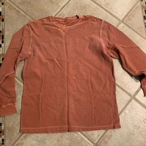 Long sleeve faded orange shirt